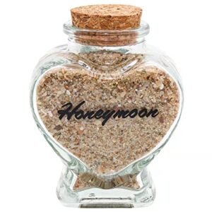 Honeymoon Sand Keepsake Jar - Honeymoon Gifts for Newlyweds Couple,Wedding,Engagement Vacation Travel - Wedding Gifts for Couple with Unique Romantic (HEART SHAPED JAR)