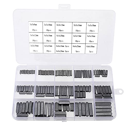 140 PCS Round Ended Feather Key Set Parallel Drive Shaft Keys 3mm 4mm 5mm 6mm Key Stock Assortment