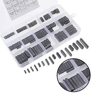 140 PCS Round Ended Feather Key Set Parallel Drive Shaft Keys 3mm 4mm 5mm 6mm Key Stock Assortment