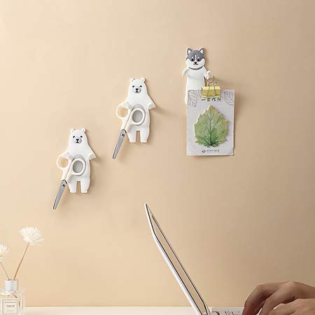 4 Pcs Animal Adhesive Hooks, Cute Decorative Wall Hooks, Reusable Waterproof Hooks for Bathroom Bedroom Nursery Kitchen,Versatile Hooks for Hanging Towel,Keys,Hat,Scarves,Bracelets,Purses (Bear+ Dog)