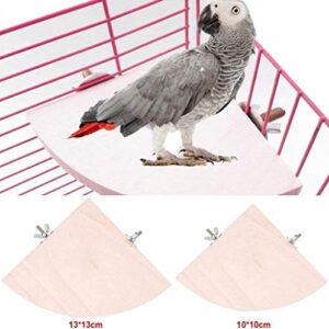 3 Pcs Birdcage Perches Parrot Cage Perch Wooden Platform Stand Bird Perch Stand Toy Hamster Springboard Chinchilla Cage Corner Shelf Laddered Natural Wood Branches Exercise Toy for Parakeets Hedgehog