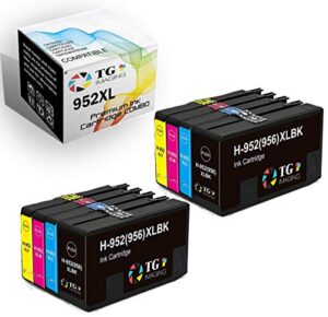 tg imaging 8-pack (newest chip set) compatible 952xl 952 ink cartridges bundles used in hp officejet 7720 7740 8710 8720 inkjet printer (2 x bcym)