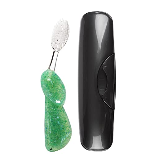 RADIUS Toothbrush Big Brush with Replaceable Brush Head BPA Free ADA Accepted - Right Hand - Soda Pop Brush with Black Case