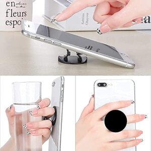 4 Pack/Cell Phone Stand,Foldable Finger Holder for Smartphones - White Black Marble