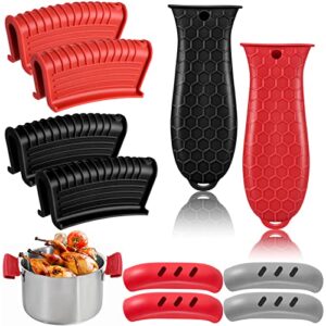 cast iron handle cover, 10 packs silicone pot holders, cast iron handle covers heat resistant, non-slip pot handle covers, for frying cast iron skillet metal pan