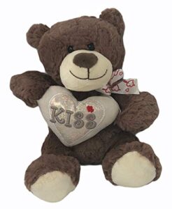 valentine's day 9" heart pillow teddy bear (kiss bear)