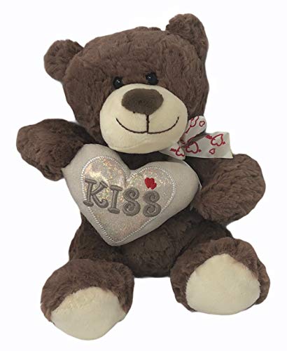 Valentine's Day 9" Heart Pillow Teddy Bear (Kiss Bear)