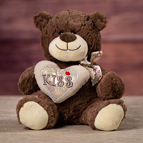 Valentine's Day 9" Heart Pillow Teddy Bear (Kiss Bear)