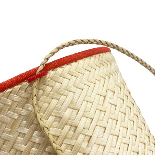 PANWA Bamboo Sticky Rice Serving Basket Handmade 100% Eco-Friendly Thai Kratip Container Prestige Collection Caramel and Natural with Vegetable Plant Based Dye - Food Safe