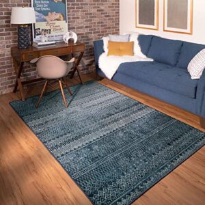 mohawk home prale denim geometric (8' x 10') area rug