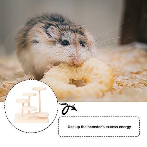 POPETPOP Hamster Wood Climbing Toy Rat Hideout Arch Bridge Mouse Ladder Platform Toys Hamster Entertainment Game for Chinchillas Guinea Pigs Small Animal
