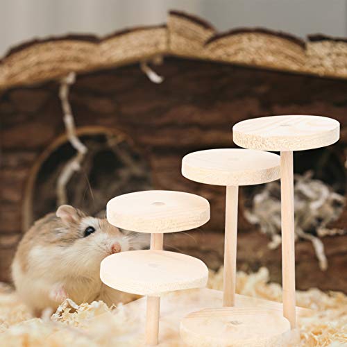 POPETPOP Hamster Wood Climbing Toy Rat Hideout Arch Bridge Mouse Ladder Platform Toys Hamster Entertainment Game for Chinchillas Guinea Pigs Small Animal