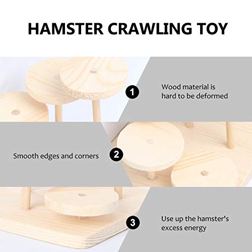 POPETPOP Hamster Wood Climbing Toy Rat Hideout Arch Bridge Mouse Ladder Platform Toys Hamster Entertainment Game for Chinchillas Guinea Pigs Small Animal