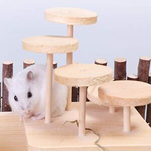 POPETPOP Hamster Wood Climbing Toy Rat Hideout Arch Bridge Mouse Ladder Platform Toys Hamster Entertainment Game for Chinchillas Guinea Pigs Small Animal