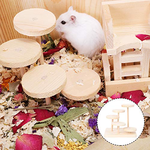 POPETPOP Hamster Wood Climbing Toy Rat Hideout Arch Bridge Mouse Ladder Platform Toys Hamster Entertainment Game for Chinchillas Guinea Pigs Small Animal