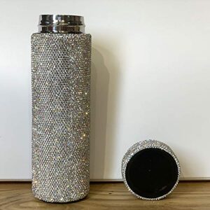 JHJHG 500ml Bling Rhinestone Thermos Bottle,Stainless Steel Thermos Cup,Diamond Vacuum Flask Thermo Water Bottle,Reusable Stainless Steel Water Bottle (Gold B)