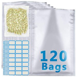 mylar bags 120 packs 1 gallon heat sealable 15''x10'' with 150 packs 200cc oxygen absorbers packets for grains dehydrated vegetables meat food storage, food grade, vacuum seal