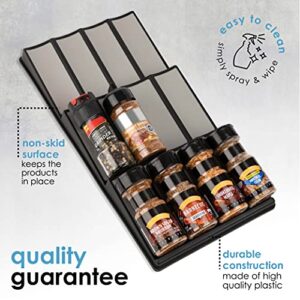 LIVORINI Spice Drawer Organizer | 3 Tier Kitchen Spice Rack Organizer for Drawer | Non-Skid storage Tray [2 Pack]