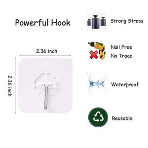 Adhesive Wall Hooks（22 lb MAX）Heavy Duty Wall Hangers Without Nails 180 Degree Rotating Seamless Scratch Hooks for Hanging Bathroom Kitchen Office Door Home Improvement Sticky Hooks - 12 Pack