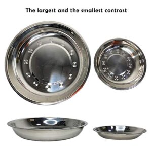 kathson Stainless Steel Whisker Relief Cat Bowl, 4 pcs Shallow and Wide Bowls, Pet Cat & Dog Feeding Large Dishes Fits with Elevated Stands Pet Bowl Stand (7.00 Inch Dia.)