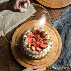 Cabilock Glass Cake Dome Cake Cover Tall Cheese Desert Cloche Dessert Display Cloche Bell Jar Display Dome Snack Fruit Server Salad Dome Transparent (5.9x5.7 inch)