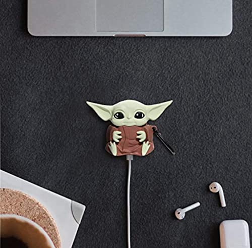 Generic2 Cute AirPod 1&2 Case, Silicone Cover with Keychain [Baby Yoda]