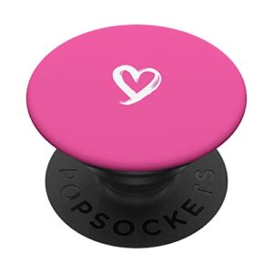 white minimalist heart pink popsockets swappable popgrip