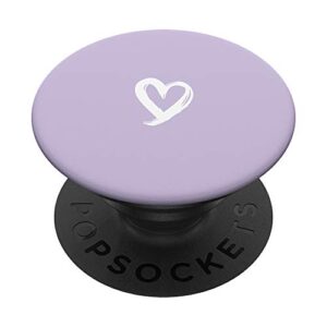 white minimalist heart light pastel purple popsockets swappable popgrip