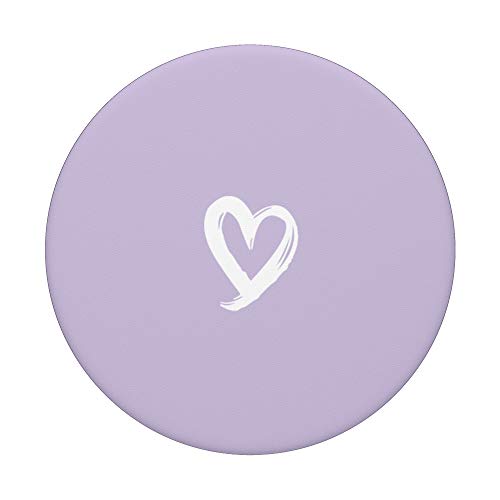 White Minimalist Heart Light Pastel Purple PopSockets Swappable PopGrip