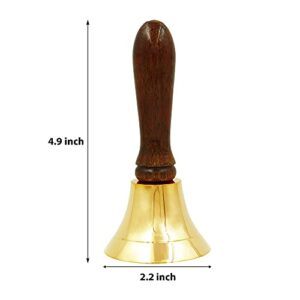 Shubhkart Wooden Classic Bell- for Wedding Events Decoration, Food Line, Alarm, Jingles, Ringing, Service Bell (Small)