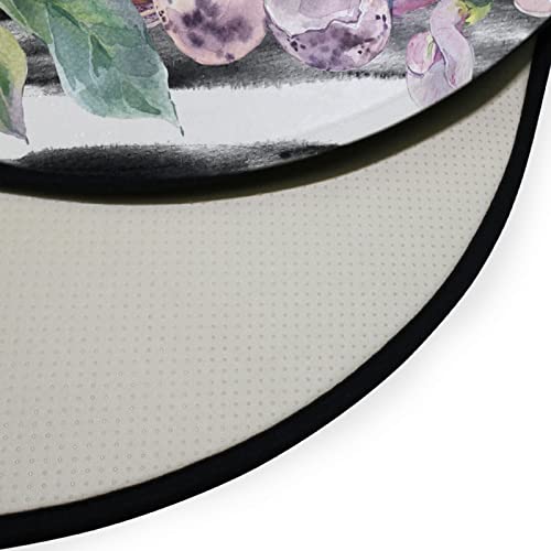 Vdsrup Spring Easter Holiday Doormat Easter Bunny Rabbit Butterfly Floral Round Floor Mat Non Slip Carpet Yoga Mat Rugs for Entryway Living Room Bedroom Home Decor 3'