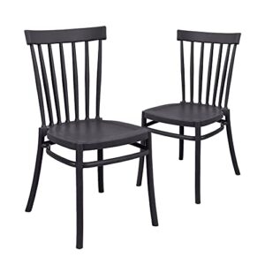 canglong pp school house back armless dining side chair for dining, living room,bedroom, kitchen, set of 2, black