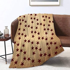 niyoung cozy blanket novelty blanket for your family watch a movie together lying on couch (brown vintage rusty stars primitive country r-1, 60"x50")
