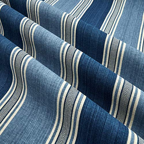 Waverly Fabrics Printed Cotton Fabric Spotswood Porcelain Stripe by The Yard