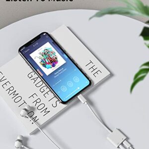 Headphone Adapter Lightning to 3.5mm AUX Audio Jack and Charger Extender Dongle Earphone Headset Splitter Compatible with iPhone 11 12 Mini pro max xs xr x se2 7 8 Plus for Ipad Air Y Cable Converter