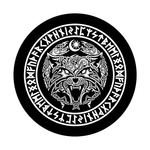 Viking Fenrir Emblem - Monstrous Wolf Norse Mythology PopSockets Swappable PopGrip