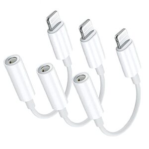 apple mfi certified 3 pack aprolink lightning to 3.5 mm headphone jack adapter, iphone audio dongle cable earphones headphones converter compatible with iphone 12 12 pro 11 11 pro x xr xs xs max 8 7