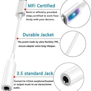 Apple MFi Certified 3 Pack Aprolink Lightning to 3.5 mm Headphone Jack Adapter, iPhone Audio Dongle Cable Earphones Headphones Converter Compatible with iPhone 12 12 Pro 11 11 Pro X XR XS XS Max 8 7