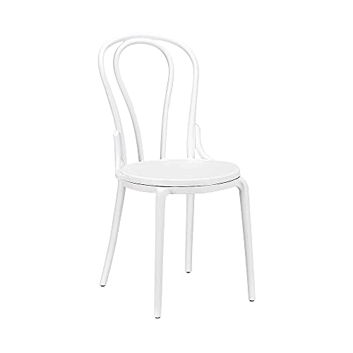 CangLong French Dining Bars, Cafes, Restaurant, Plastic Chair, Set of 1, White