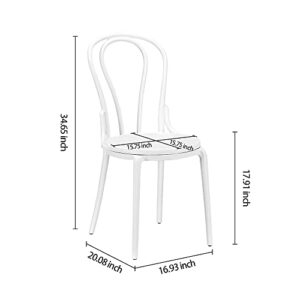 CangLong French Dining Bars, Cafes, Restaurant, Plastic Chair, Set of 1, White