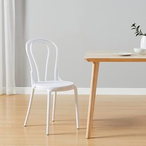 CangLong French Dining Bars, Cafes, Restaurant, Plastic Chair, Set of 1, White