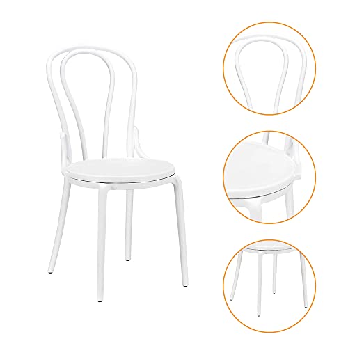 CangLong French Dining Bars, Cafes, Restaurant, Plastic Chair, Set of 1, White