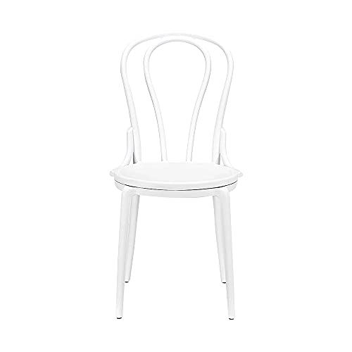 CangLong French Dining Bars, Cafes, Restaurant, Plastic Chair, Set of 1, White