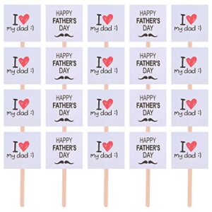 amosfun cake picks father's day cake toppers cake insert cards (assorted color) for party cake decortion