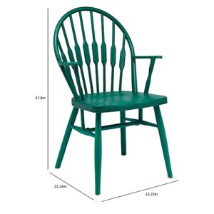 CangLong PP Plastic, Leisure Negotiation Backrest Arm Side, Kitchen Breakfast Counter Conservatory Cafe Pub, Living Room, Bedroom Dining Chairs, set of 2, Green 2