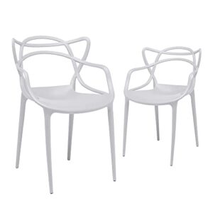 canglong cross back dining chair casual chair for restaurants, cafes, kitchens, dining rooms set of 2, gray