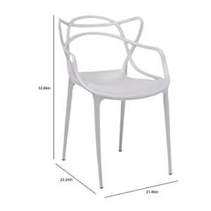 CangLong Cross Back Dining Chair Casual Chair for Restaurants, Cafes, Kitchens, Dining Rooms Set of 2, Gray