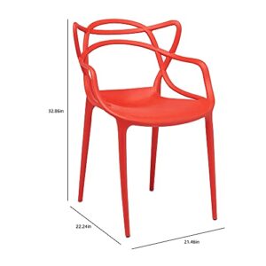 CangLong Cross Back Dining Chair Casual Chair for Restaurants, Cafes, Kitchens, Dining Rooms Set of 2, Rust