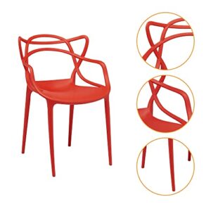 CangLong Cross Back Dining Chair Casual Chair for Restaurants, Cafes, Kitchens, Dining Rooms Set of 2, Rust