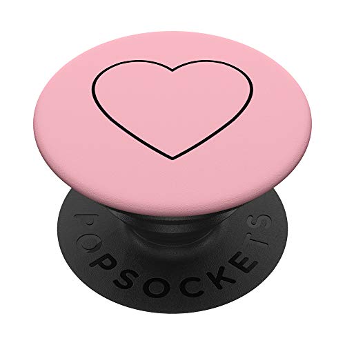 Black Heart Pink PopSockets PopGrip: Swappable Grip for Phones & Tablets